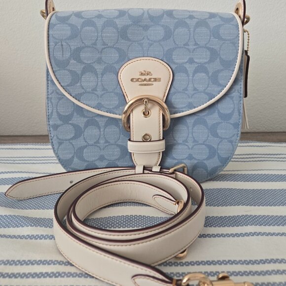 COACH C8514 - KLEO SHOULDER BAG 23 IN SIGNATURE CHAMBRAY IM/LIGHT DENIM/CHALK